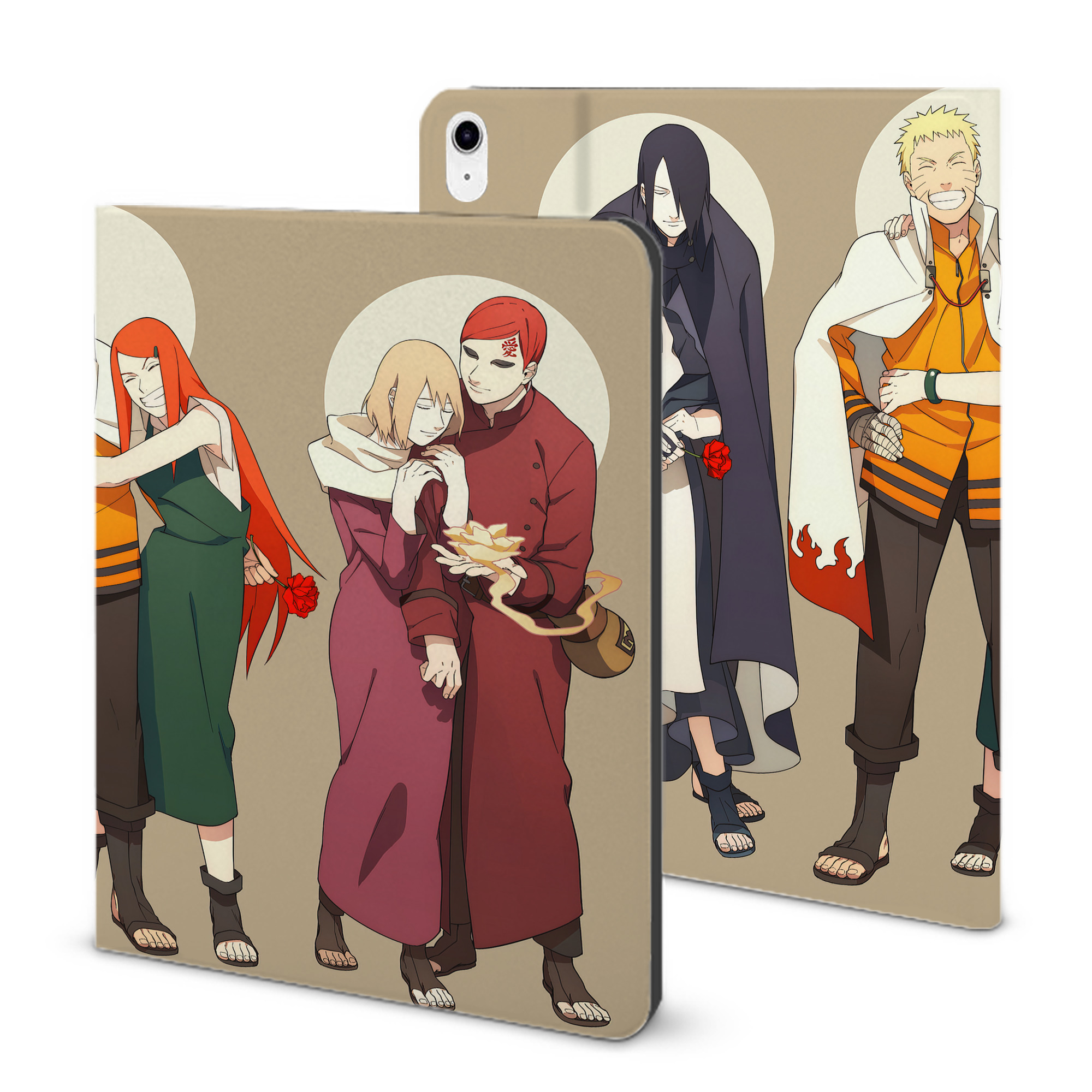 （画像用） NARUTO -ナルト- NARUTO -ナルト- 疾風伝 IPad ケース ブック型 PUレザー TPU 耐衝撃 軽量 薄型 ペン収納なし 全面保護 IPad 各モデル対応